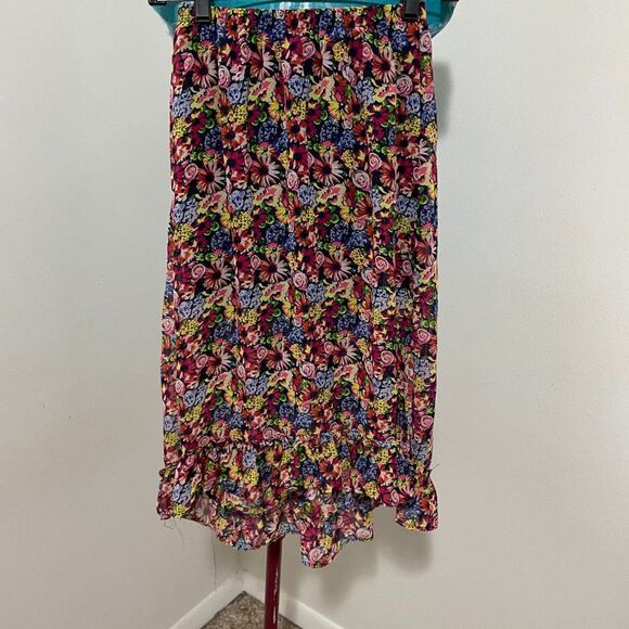 D-Signed by Disney High Low Lined Floral Boho Maxi Girls Skirt Size M - Picture 2 of 5